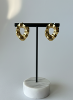 Hammered Gold Statement Earrings