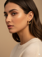 Textured Square Gold Earring - ZOMARA