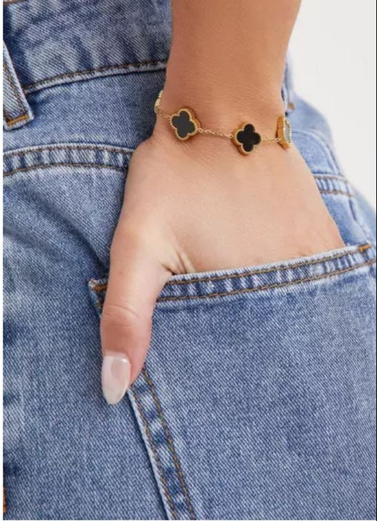 Lucky clover bracelet reversible daily wear