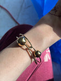 Gold Double Ball Cuff Bracelet