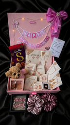 Sweetheart Premium Gift Hamper for anniversary featuring jewelry, chocolates, teddy bear, and decorative items.