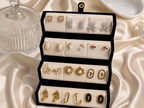 12-pair vintage floral and pearl gold-tone earring set displayed in an elegant gift box