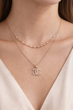 Double-Layer Chanel Pendant Necklace - ZOMARA