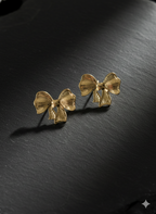 Gold Bow Earrings - ZOMARA