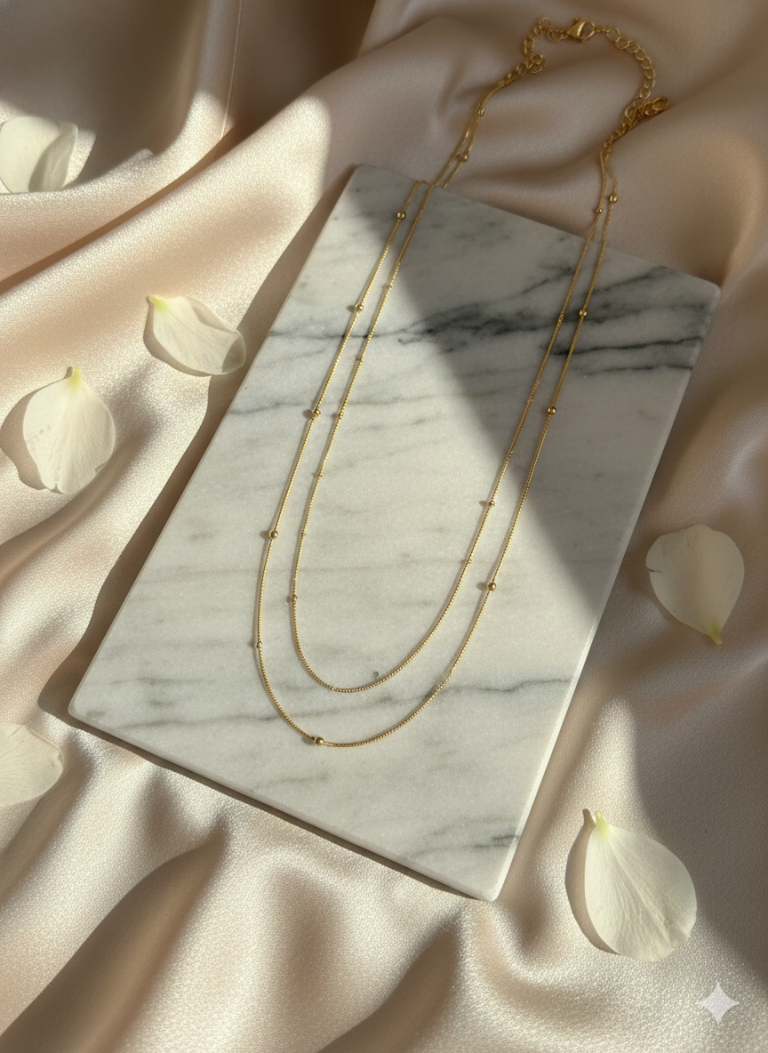 Double Layer Bead Necklace