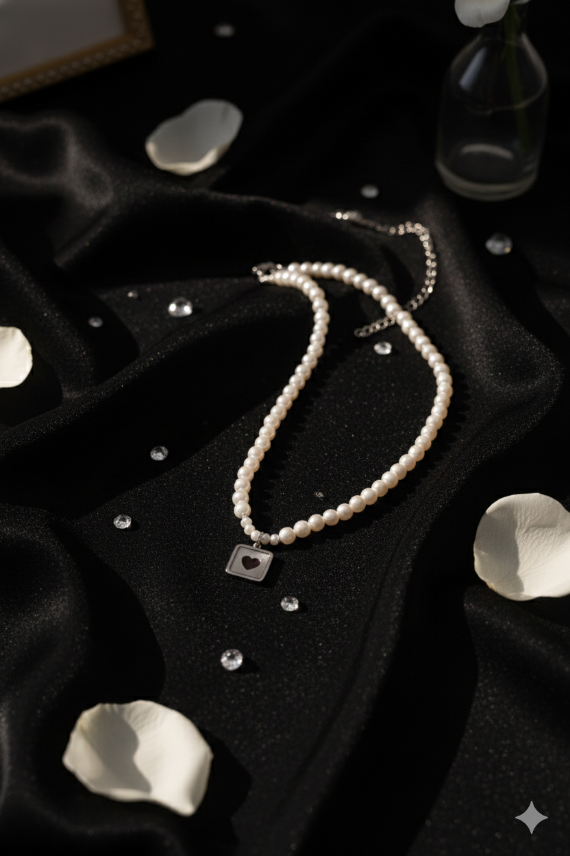 Pearl Heart Pendant Necklace