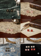 Elegant Clover Enamel Stud Earrings - ZOMARA