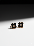 Elegant Clover Enamel Stud Earrings - ZOMARA