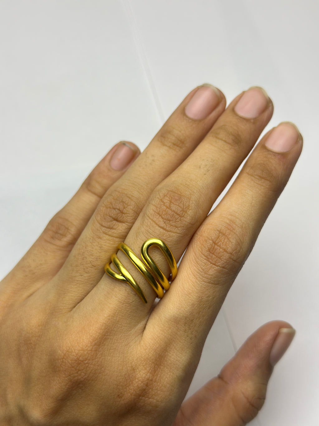Gold Abstract Coil Ring