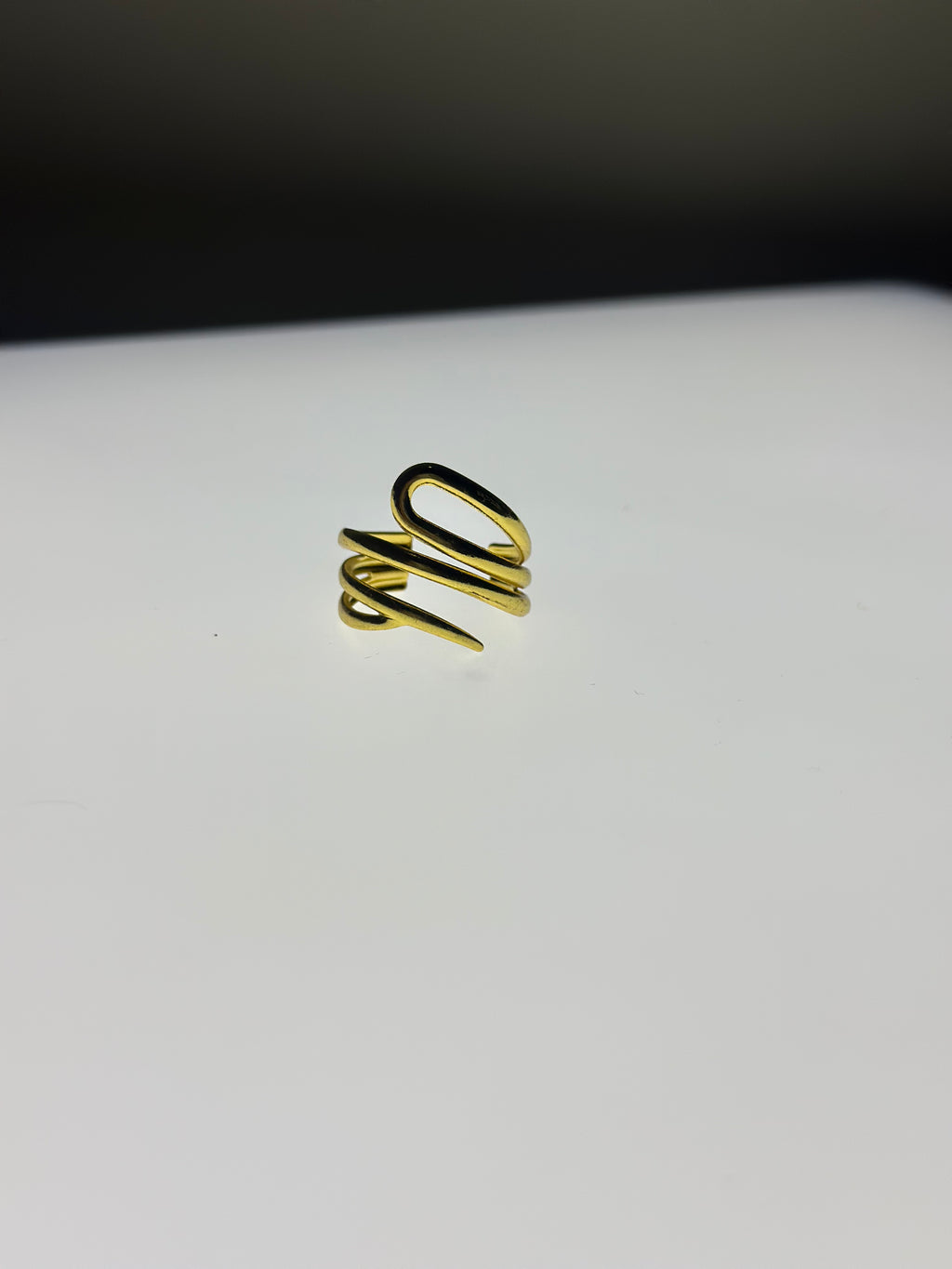 Gold Abstract Coil Ring