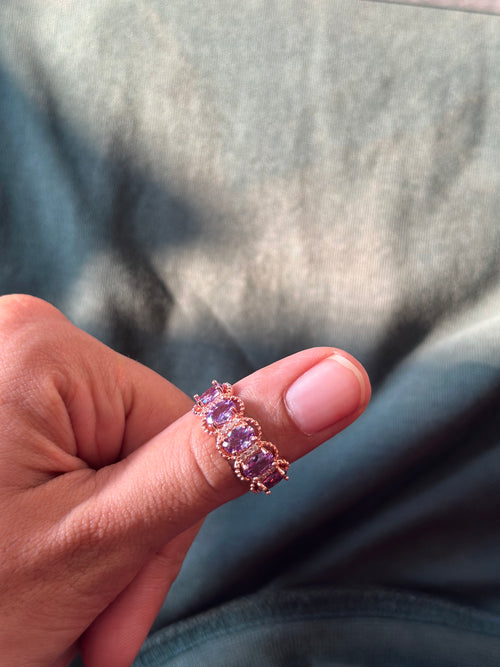 Pink diamond style ring statement jewellery