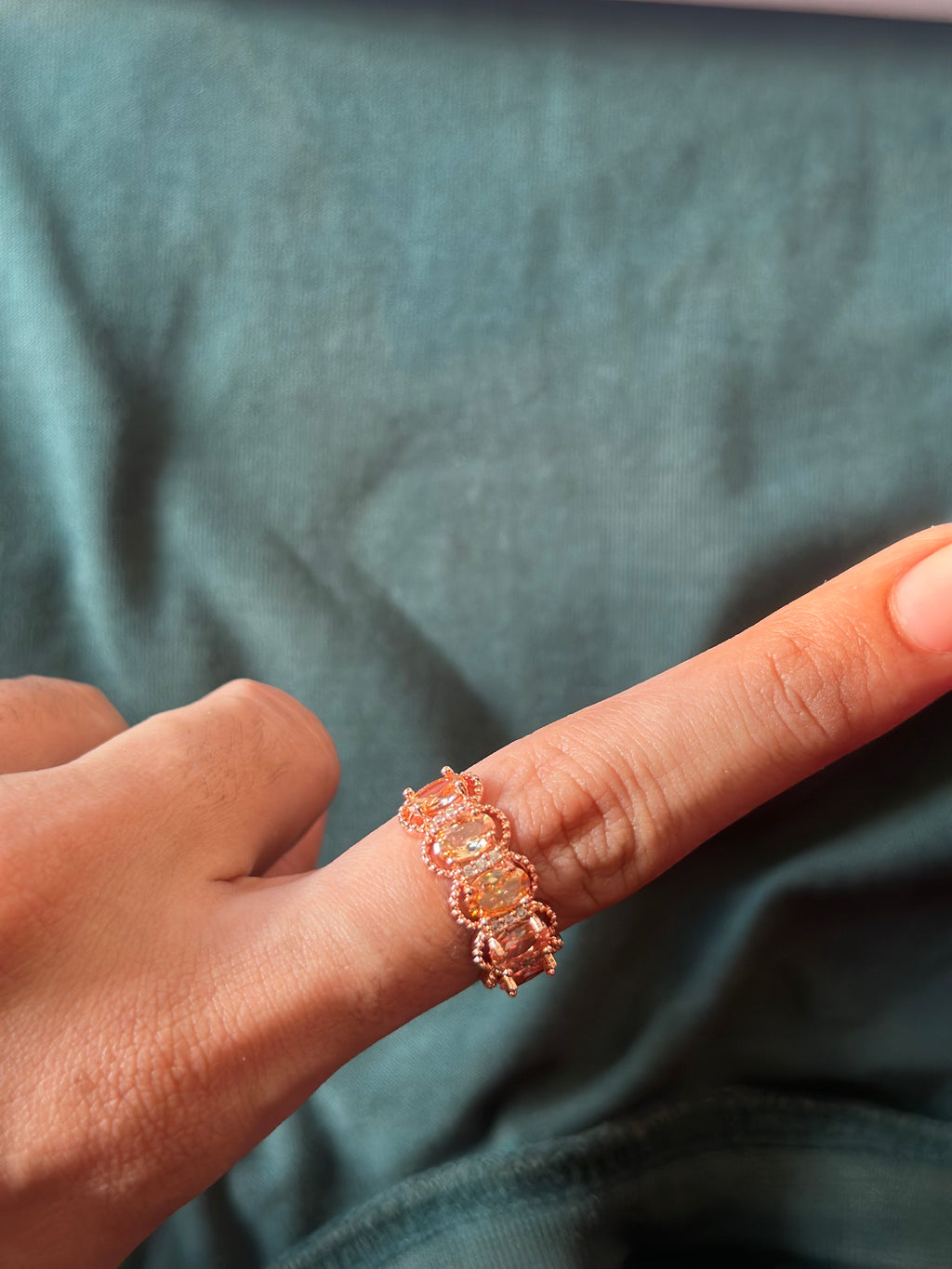 Multi-colour diamond ring for women rose gold sparkle