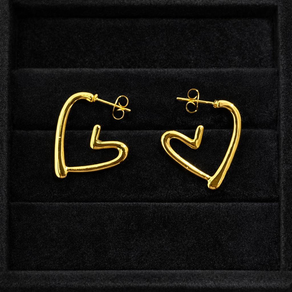 Gold tone earring combo hoops studs statement styles