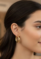 Twisted Gold Hoop Earrings