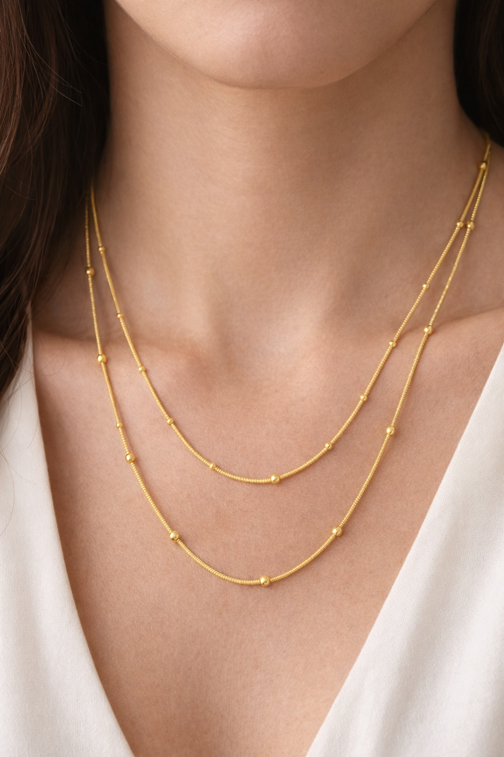 Double Layer Bead Necklace