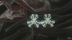 Silver Crystal Flower Stud Earrings
