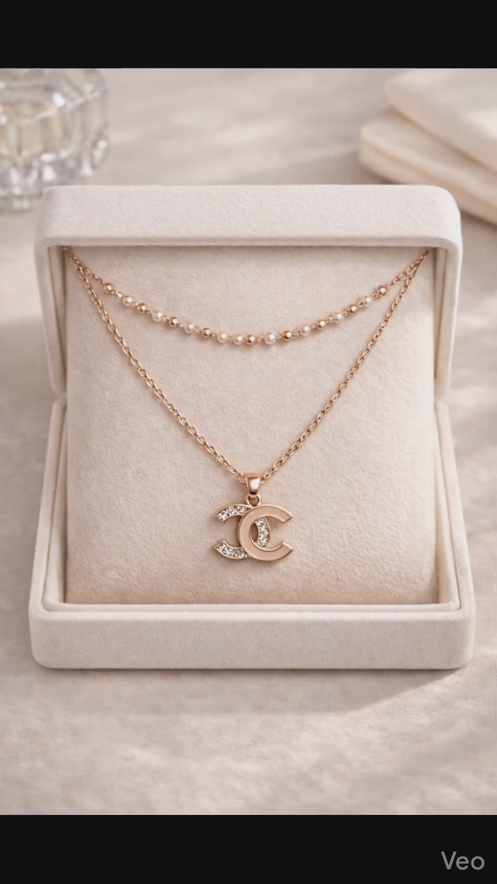Double-Layer Chanel Pendant Necklace