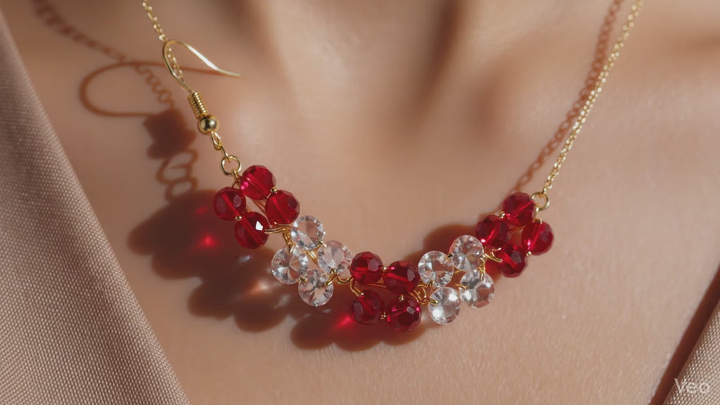 Red Crystal Jewelry Set for Women