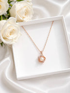 Rose Gold Pearl Pentagon Necklace