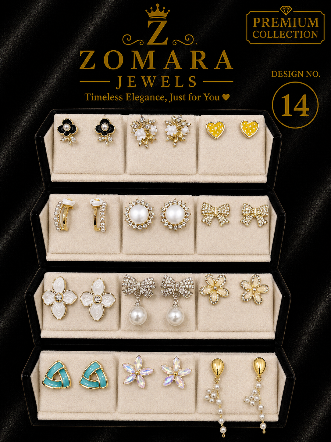12-Pair Elegant Statement Earring Set for Women