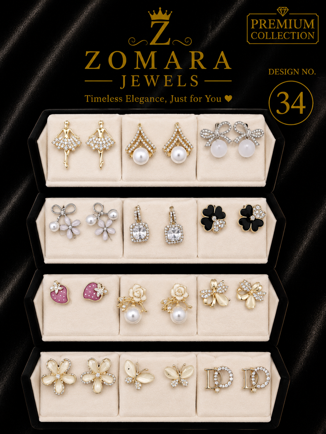 Mystery Earring Box – 12 Pairs Surprise Stud Earrings Gift Set for Women & Girls