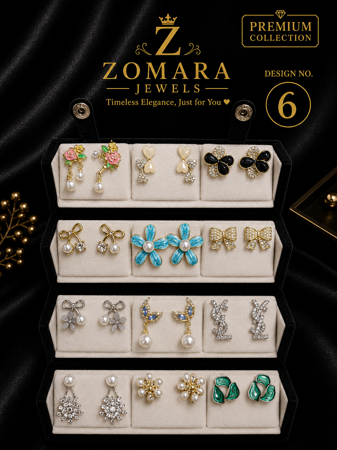 Mystery Earring Box – 12 Pairs Surprise Stud Earrings Gift Set for Women & Girls