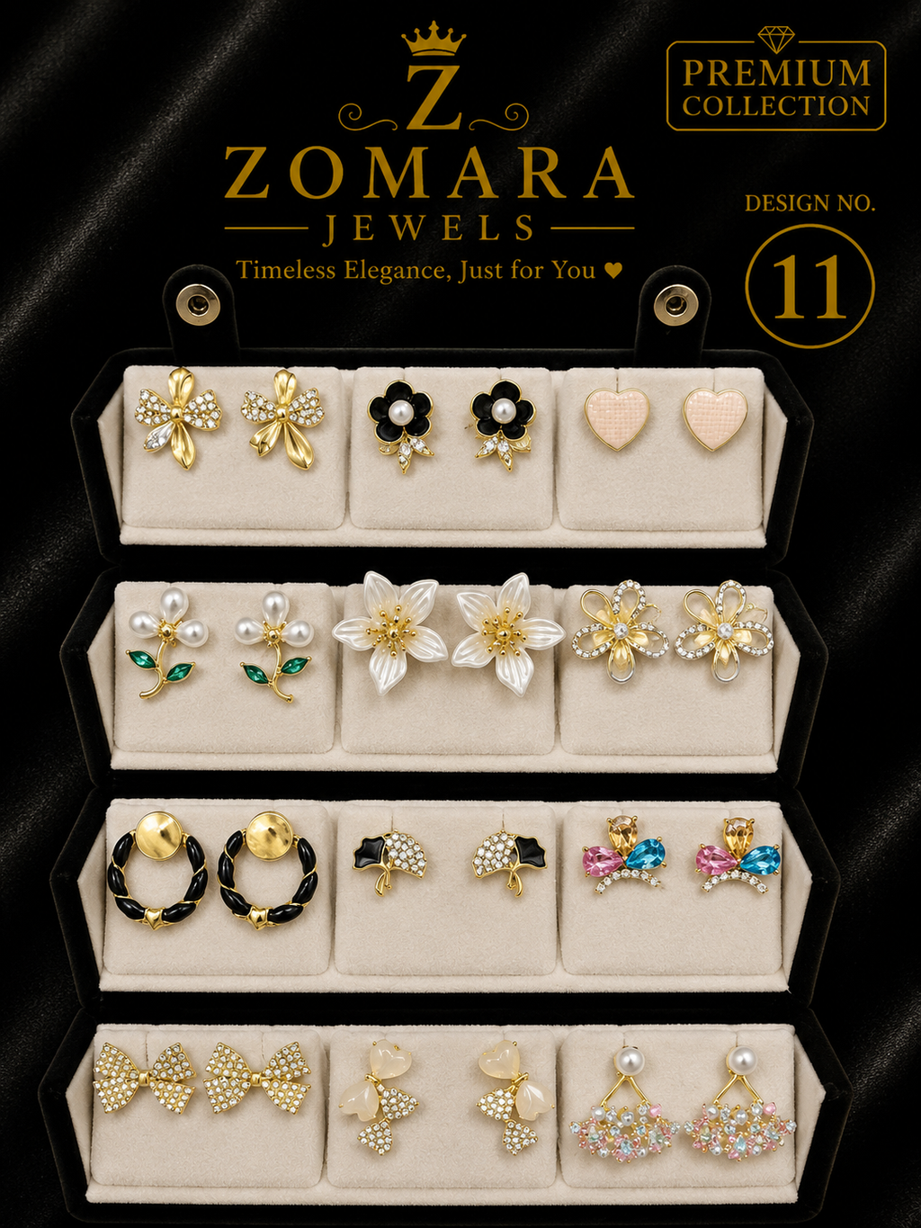12-Pair Elegant Statement Earring Set for Women
