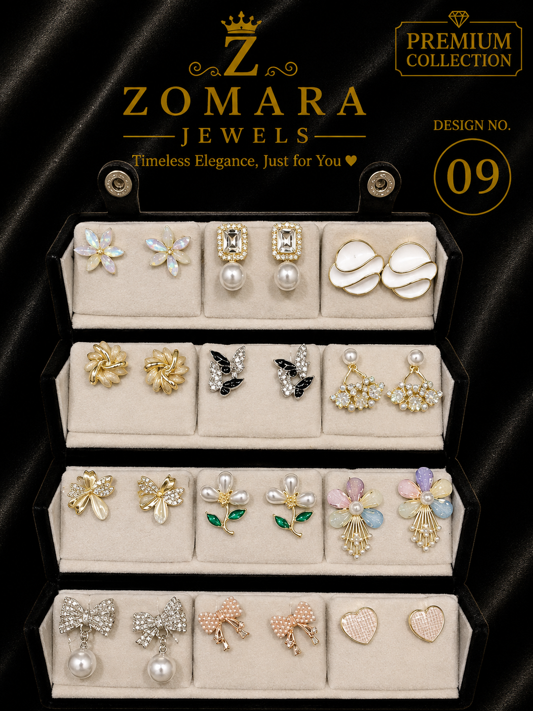 12-Pair Elegant Statement Earring Set for Women