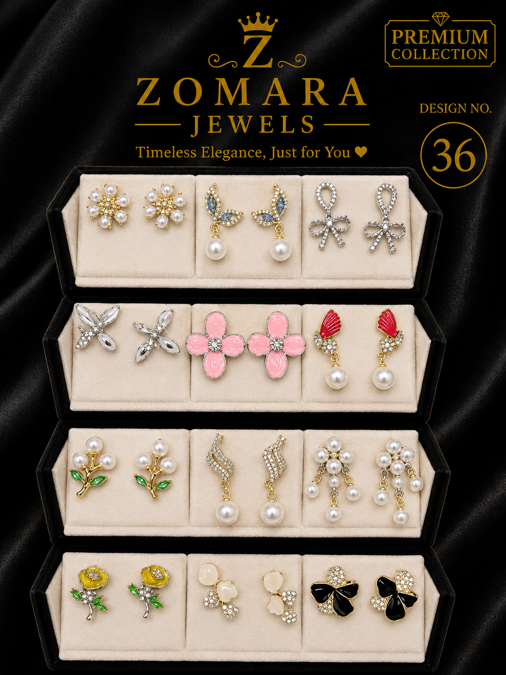 Mystery Earring Box – 12 Pairs Surprise Stud Earrings Gift Set for Women & Girls