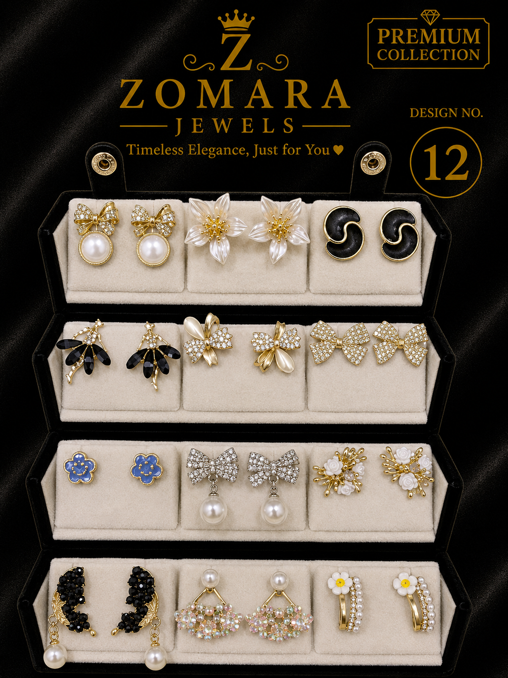 12-Pair Elegant Statement Earring Set for Women