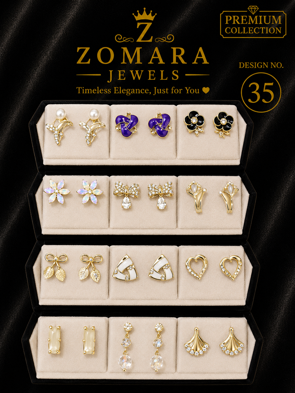 Mystery Earring Box – 12 Pairs Surprise Stud Earrings Gift Set for Women & Girls