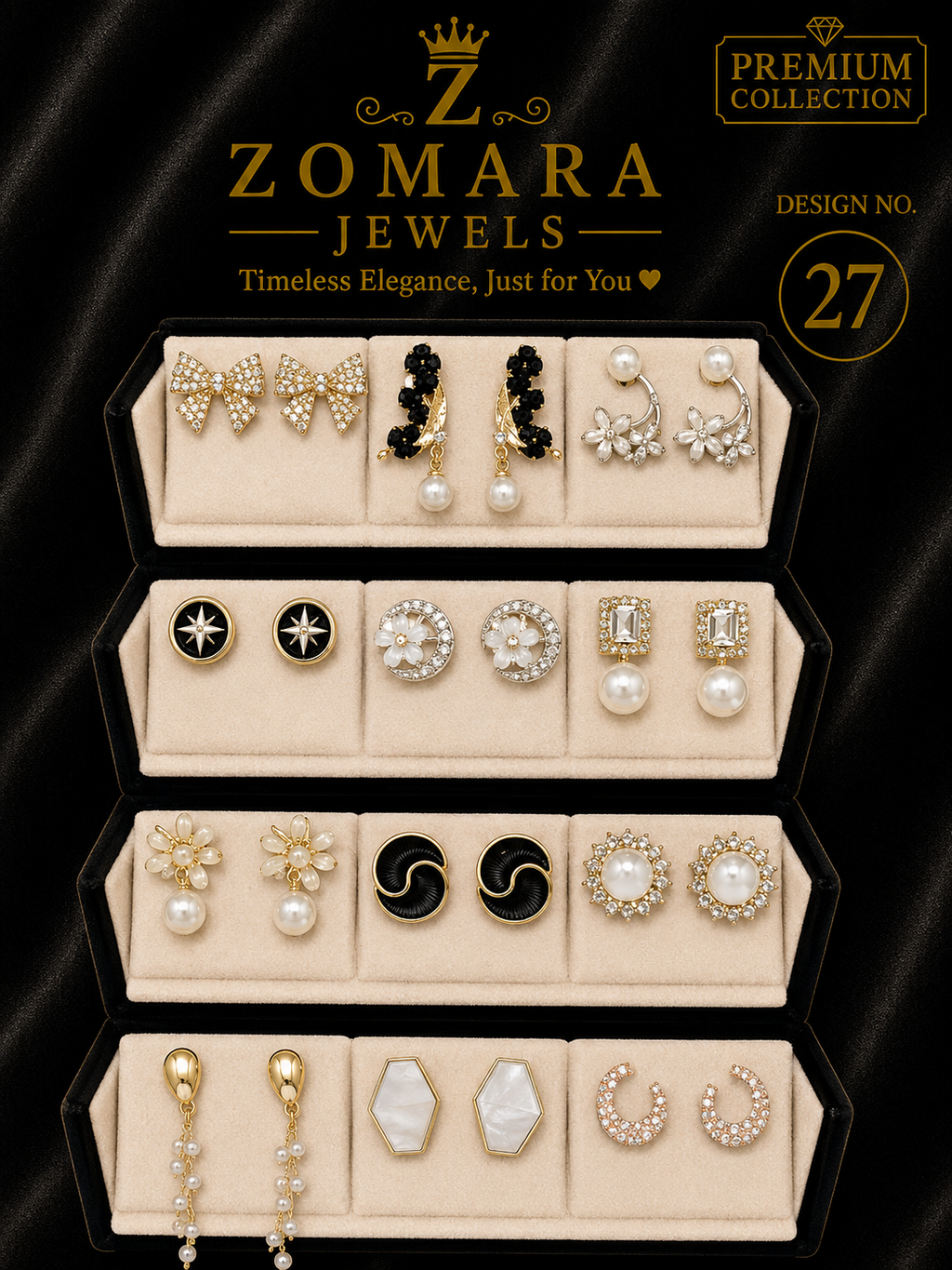12-Pair Elegant Statement Earring Set for Women