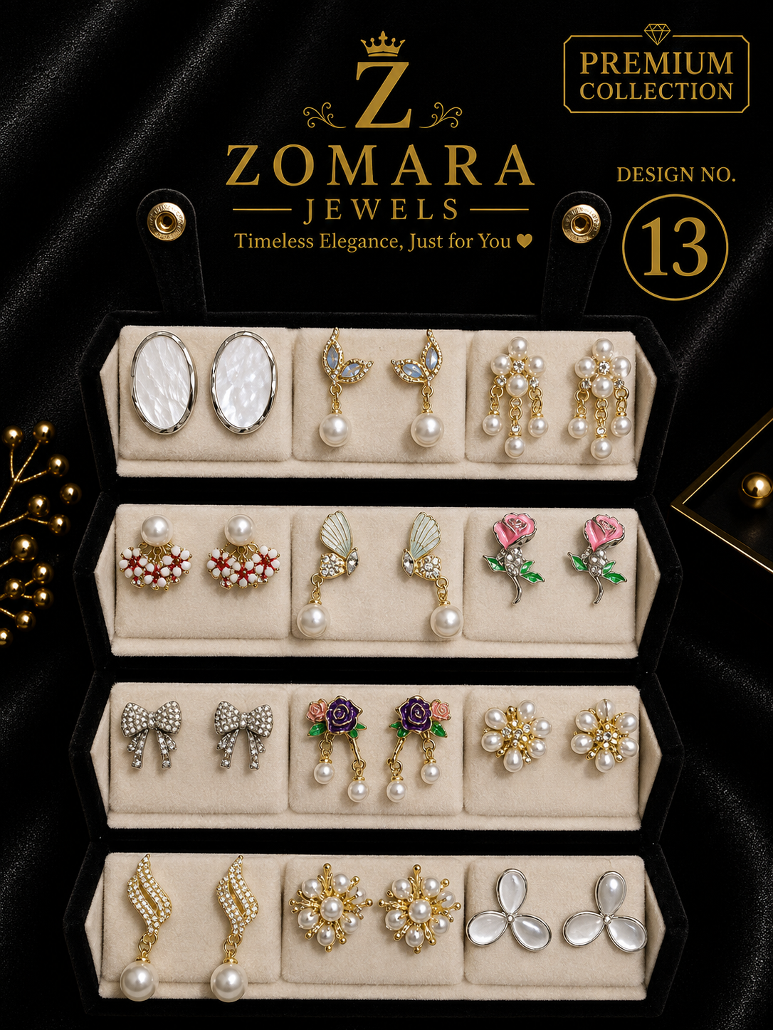 12-Pair Elegant Statement Earring Set for Women