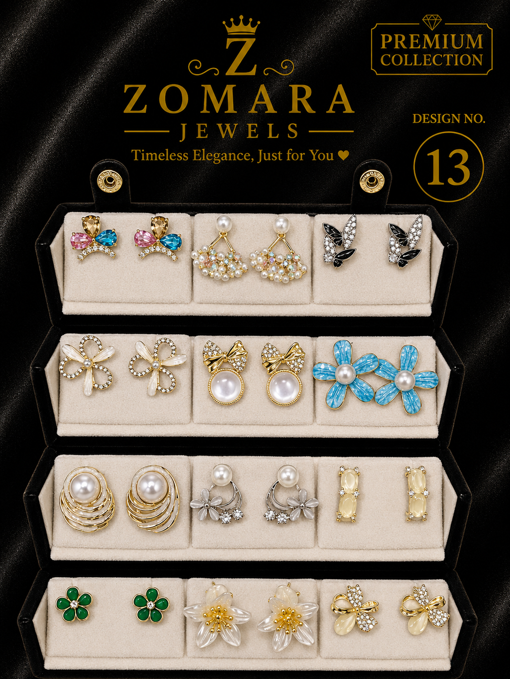 12-Pair Elegant Statement Earring Set for Women