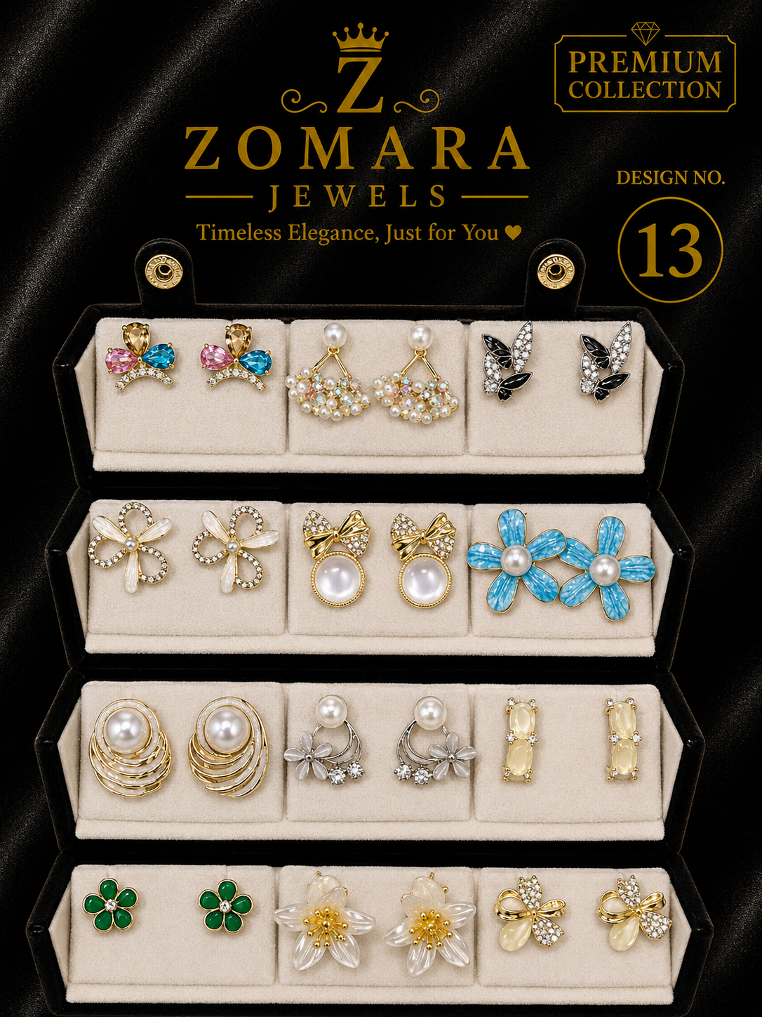 12-Pair Elegant Statement Earring Set for Women