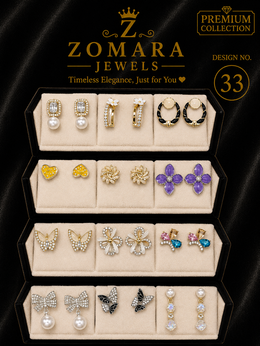 Mystery Earring Box – 12 Pairs Surprise Stud Earrings Gift Set for Women & Girls
