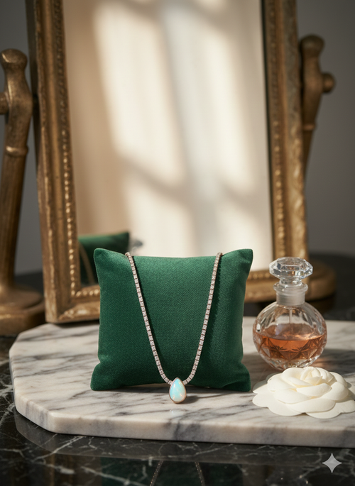 Teardrop Stone Pendant Necklace - ZOMARA