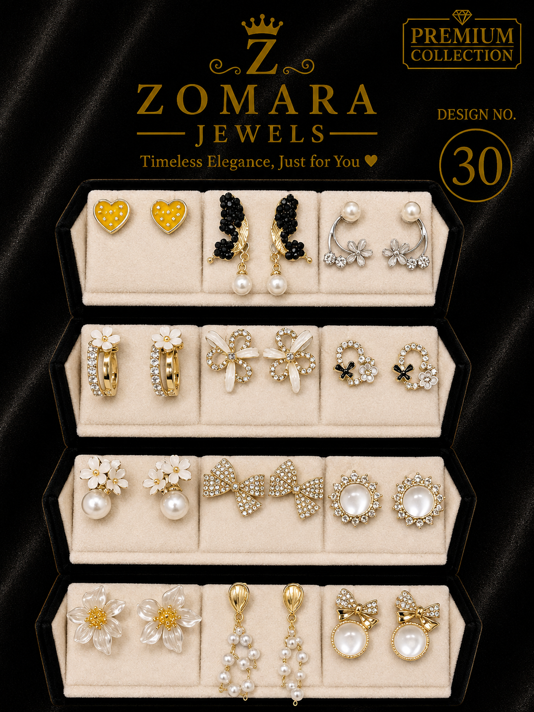 12-Pair Elegant Statement Earring Set for Women