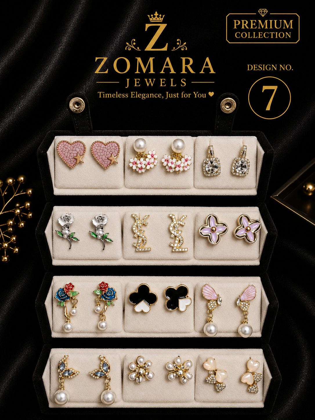 Mystery Earring Box – 12 Pairs Surprise Stud Earrings Gift Set for Women & Girls