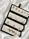 Golden Pearl & Crystal 12-Piece Jewelry Collection Set with Velvet Travel Case