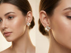 Gold Crystal Swirl Pinwheel Stud Earrings