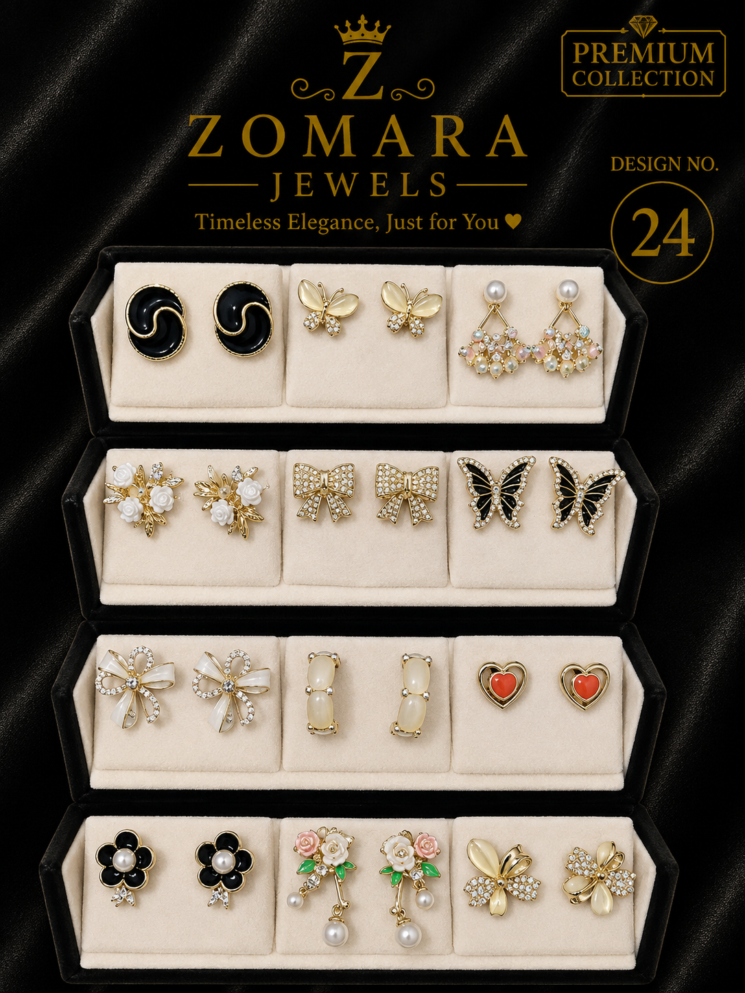 12-Pair Elegant Statement Earring Set for Women