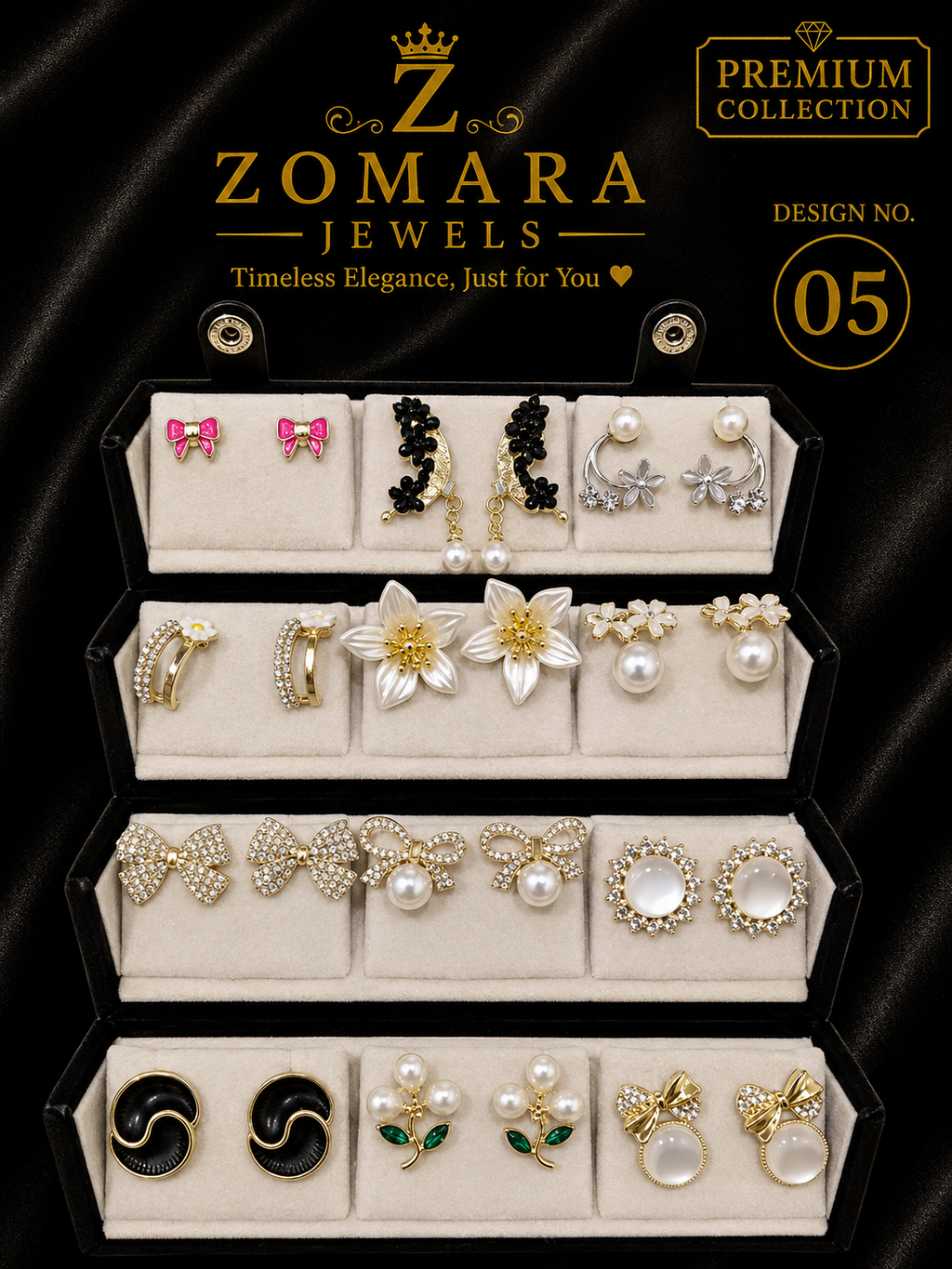 12-Pair Elegant Statement Earring Set for Women