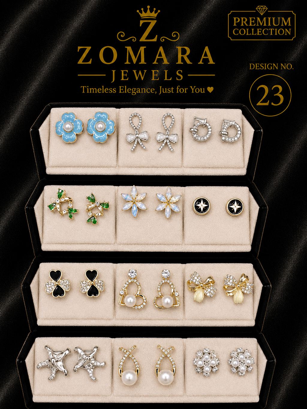12-Pair Elegant Statement Earring Set for Women
