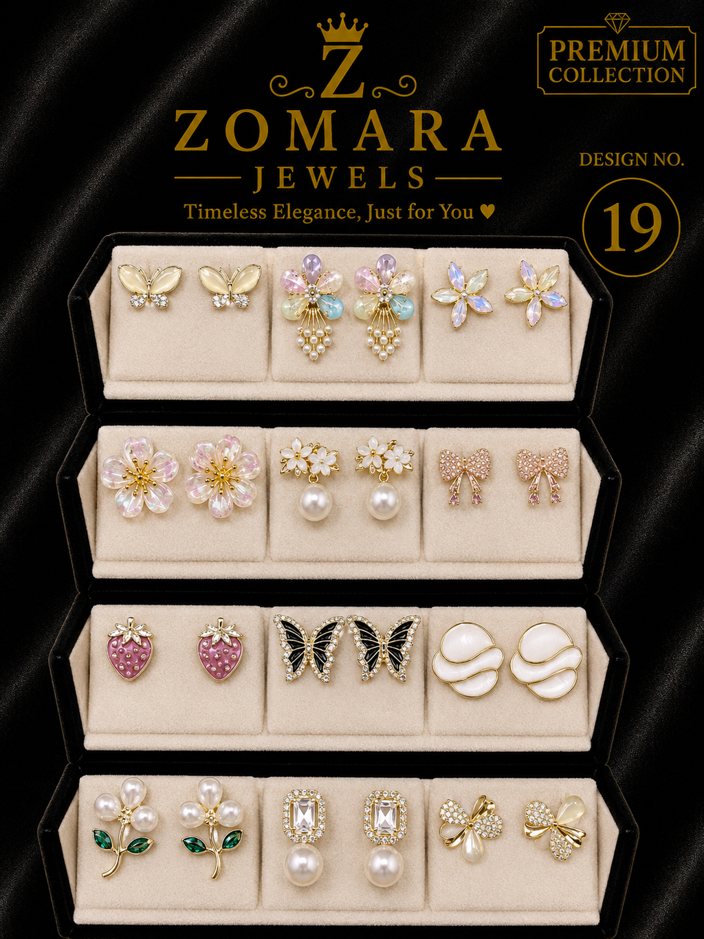 12-Pair Elegant Statement Earring Set for Women