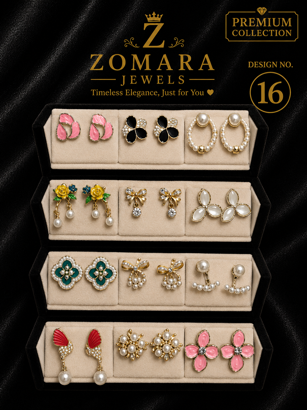 12-Pair Elegant Statement Earring Set for Women