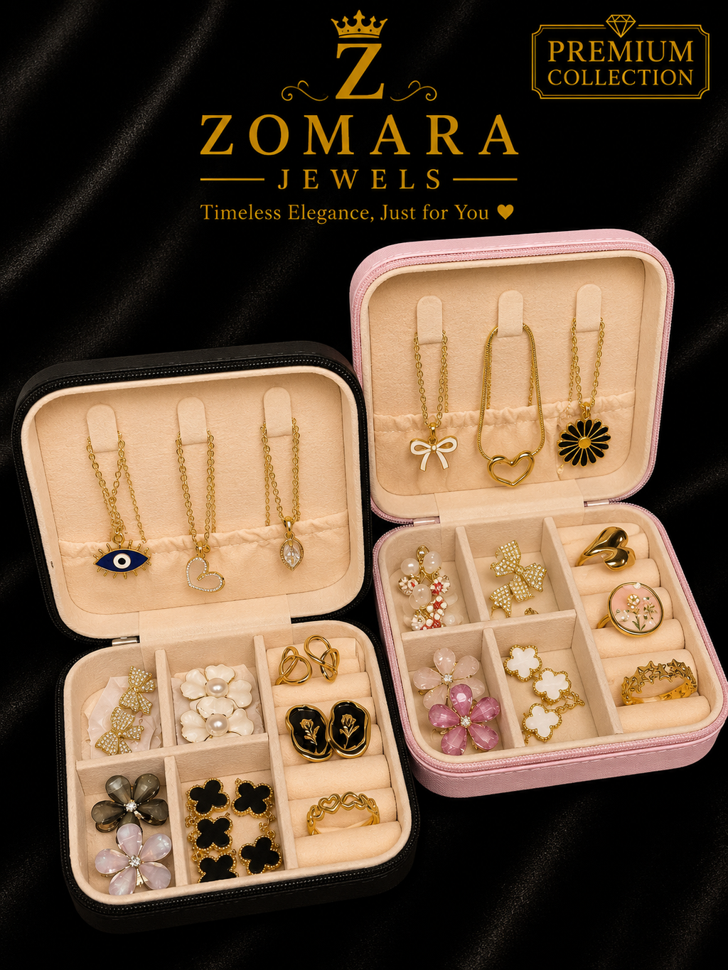 Mini Jewellery Travel Case – 10 Pc Jewelry Set | Rakhi Gift for Sister