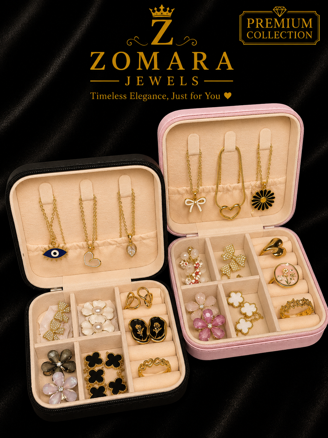 Mini Jewellery Travel Case – 10 Pc Jewelry Set | Rakhi Gift for Sister