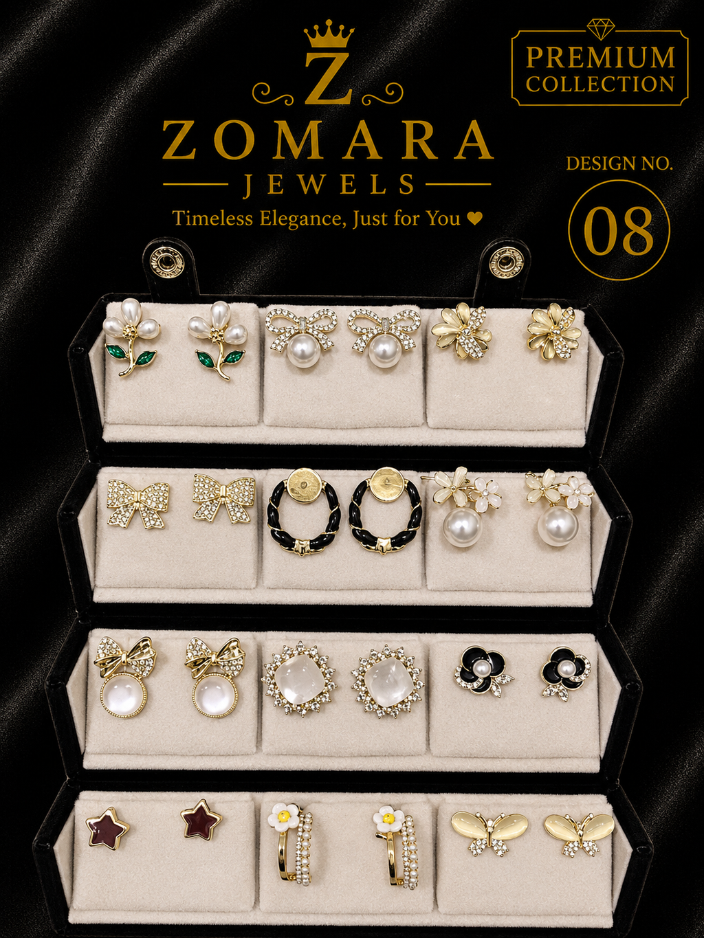 12-Pair Elegant Statement Earring Set for Women