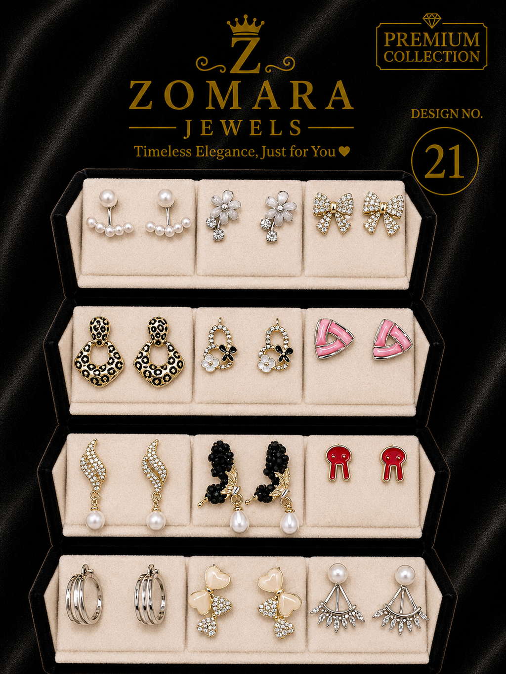 12-Pair Elegant Statement Earring Set for Women